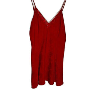 Vintage Gold Label‎ Victorias Secret VS Red Slip Dress sleepwear Size S Small